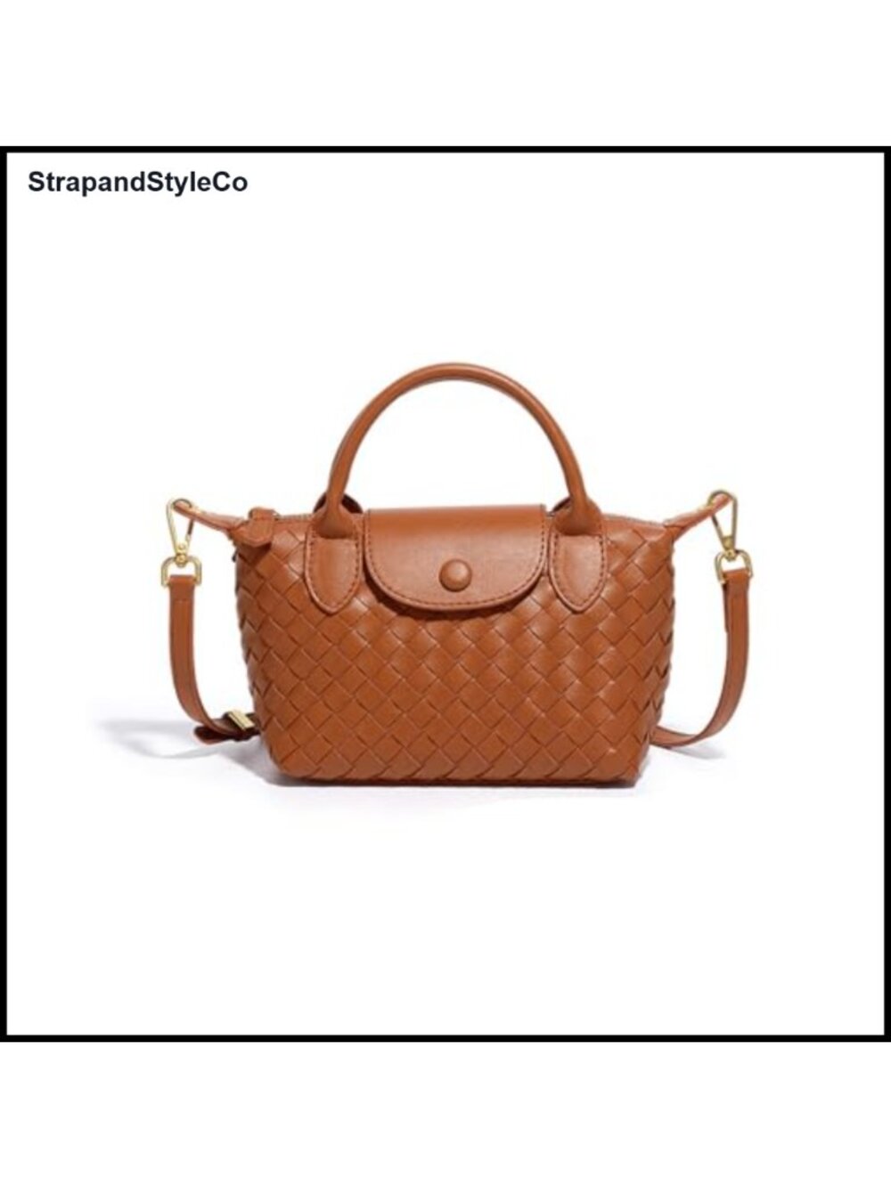 Woven Faux Leather Braided Top Handle Satchel Mini Handbag Purse